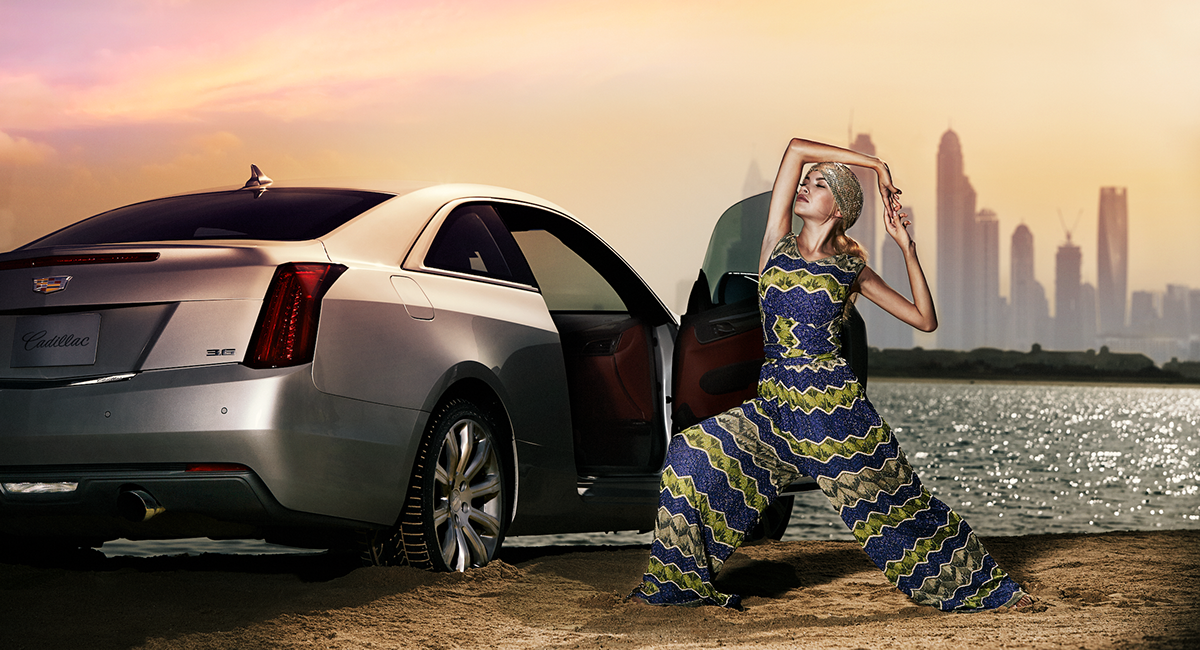 Adobe Portfolio dubai cadillac ATS Coupe automotive   Fashion  lifestyle photoshoot