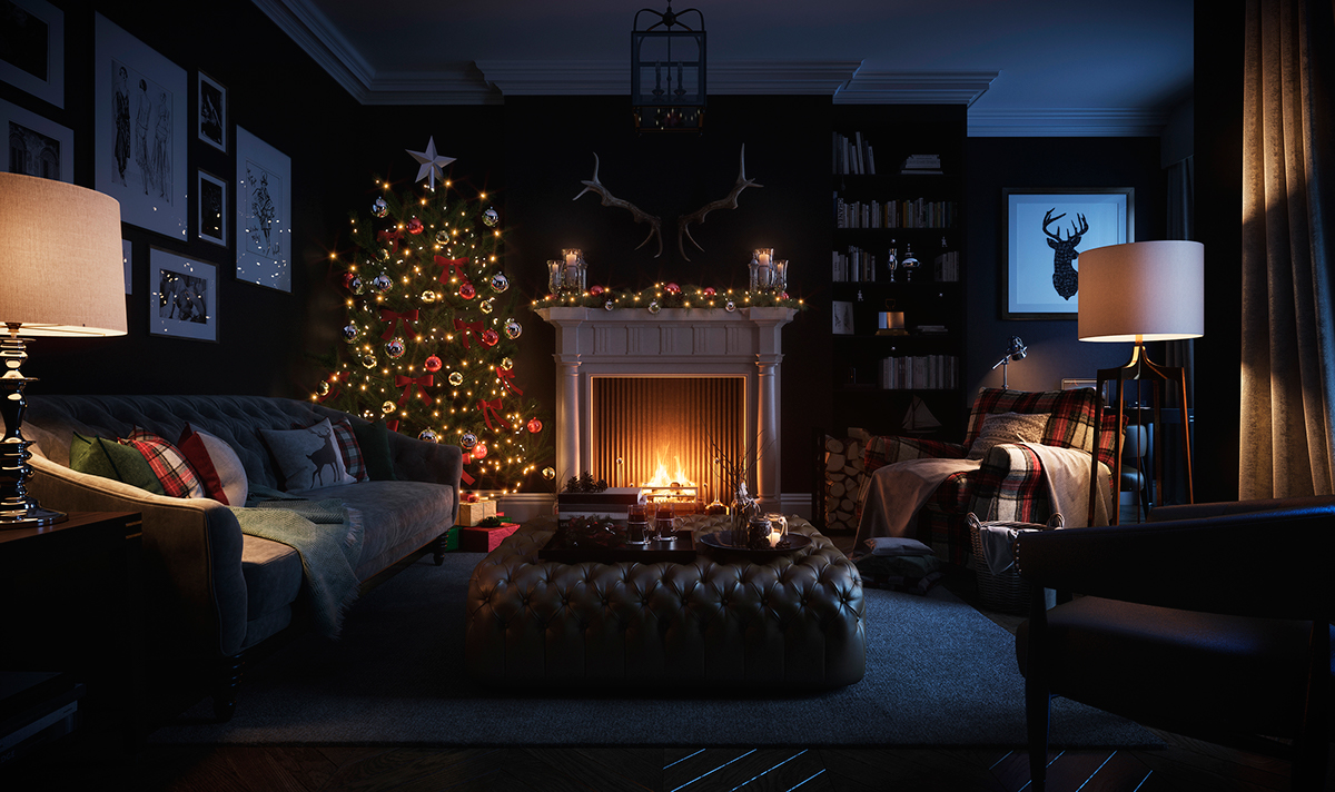 CGI Arcmedia 3D Architectural Visualisation Christmas festive Interior