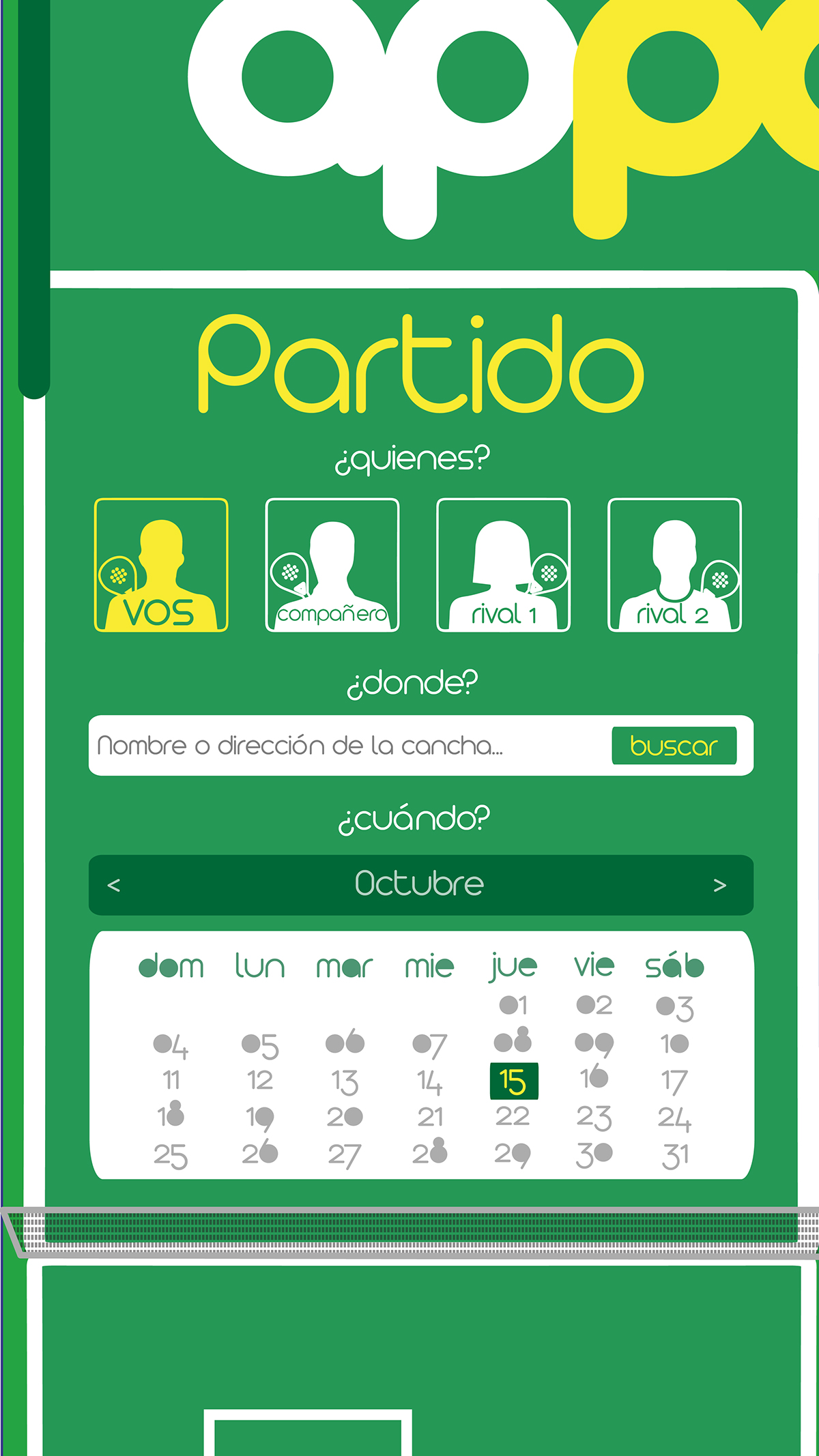 Adobe Portfolio diseño gráfico aplicación Padel deporte sport app argentina
