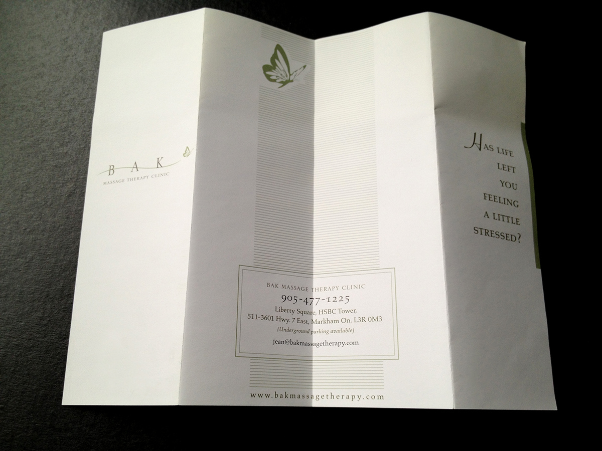 Spa massage therapy clinic brochure