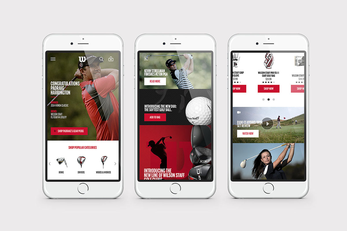 wilson interactive ux UI Ecommerce strategy tennis golf football Product Page shop