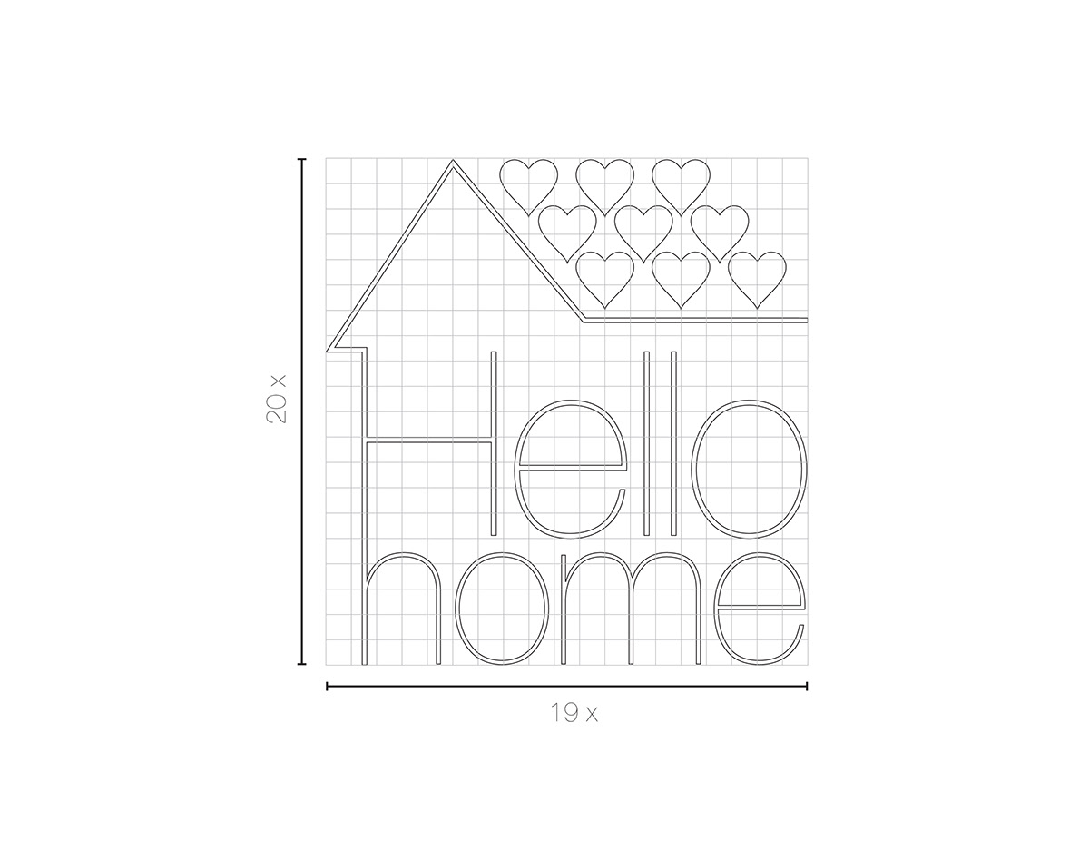 Hello Home gifts gift store heart house pink logo identidade visual Manual da Marca brand's manual