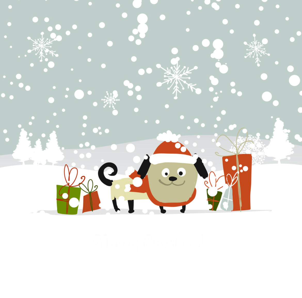 Christmas Christmas gifts dog illustration dogs new year santa dog Winter time