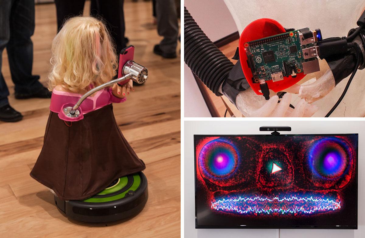 robot new media rational animal interactive sculpture Raspberry Pi electronic art kinect