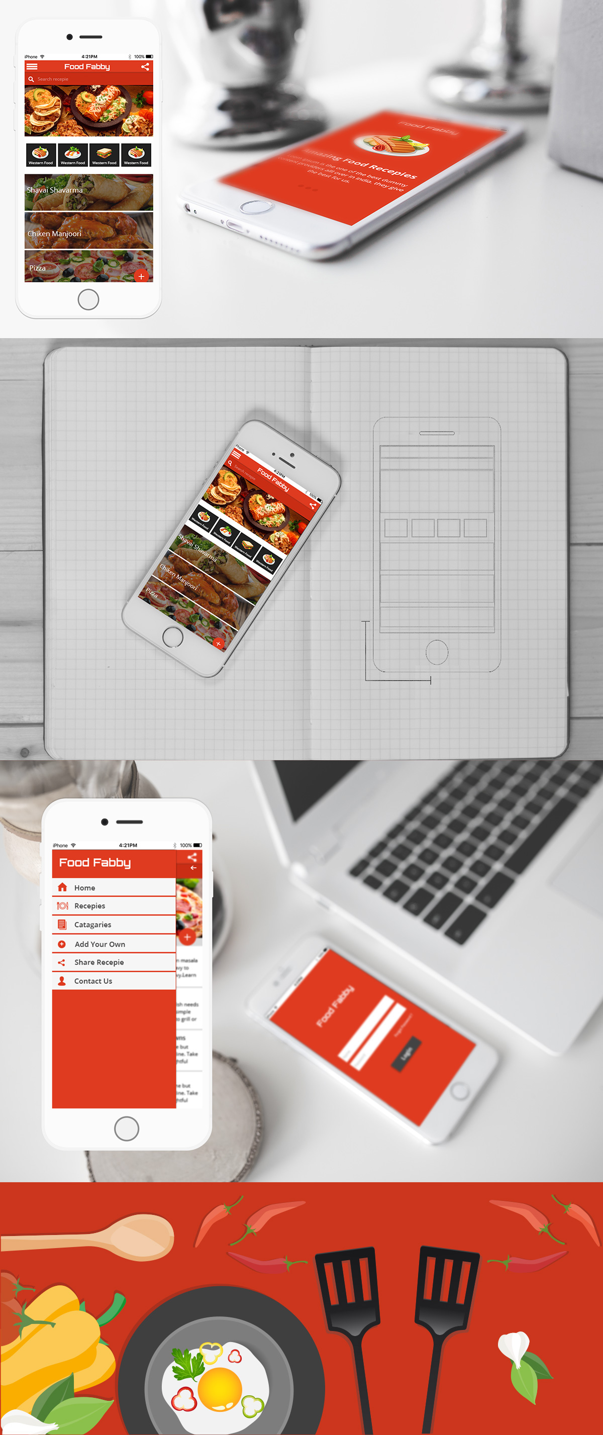 Application Design app design food app UI food application interactive design Mobile Application design branding 