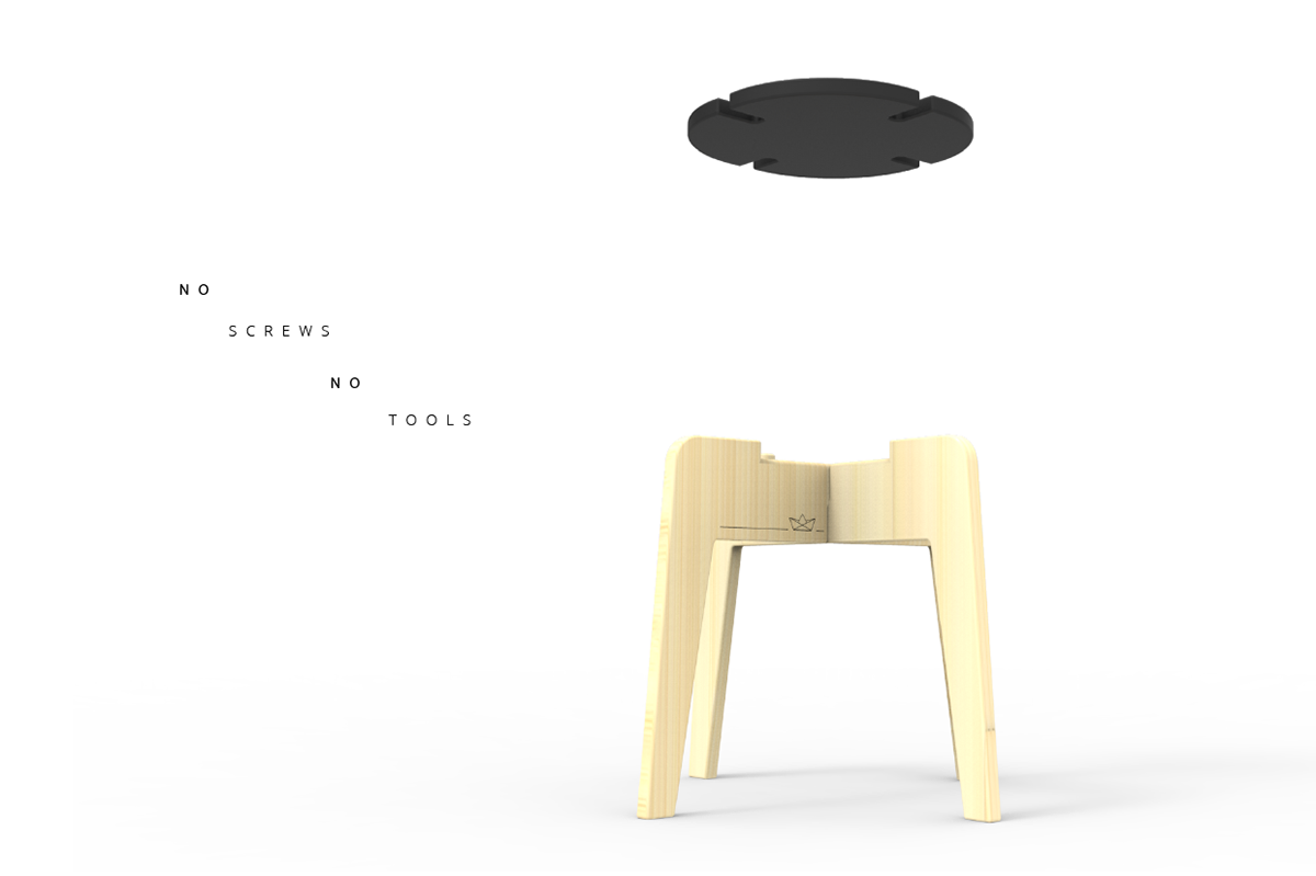 furniture stool chair flat pack TIMBER bamboo Sustainable ergonomic seating Custom