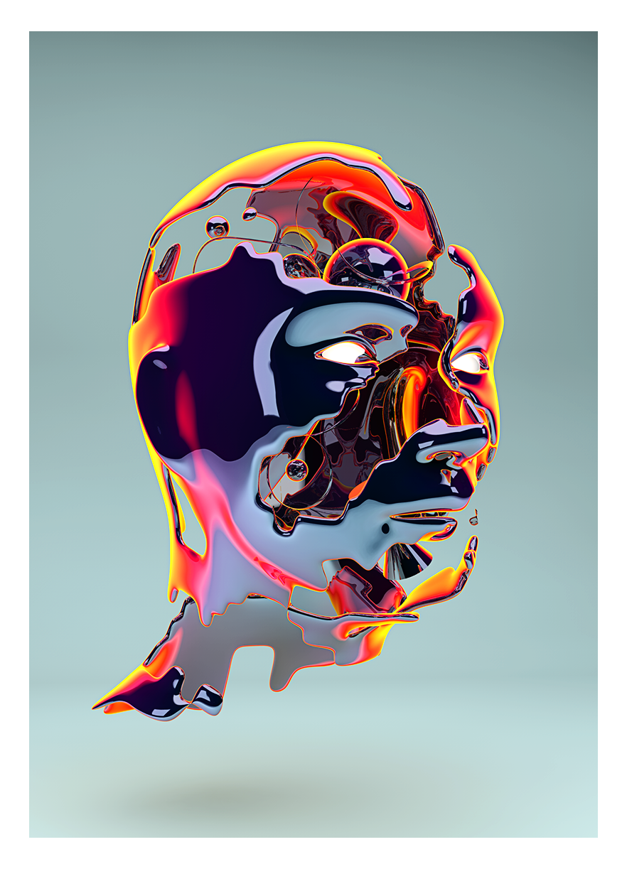 3D head anxious human Treatment digital art Anthony Gargasz