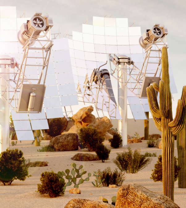 green energy wind solar Turbine 3D CGI Landscape environment earth grass desert mountain water clouds