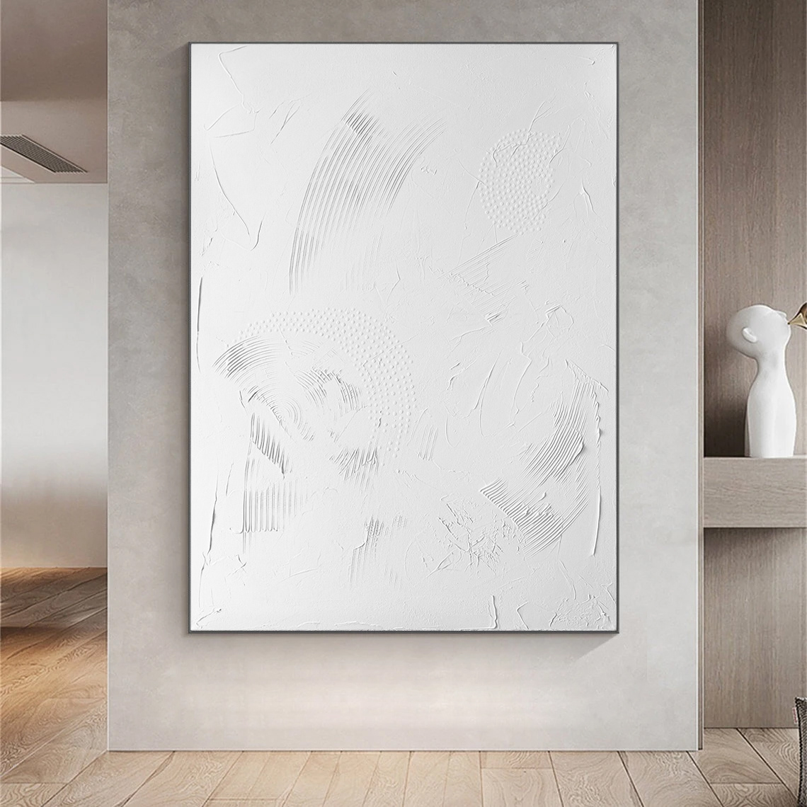 art abstract interior painting modern art acrylic canvas artist concept art White 3D painting