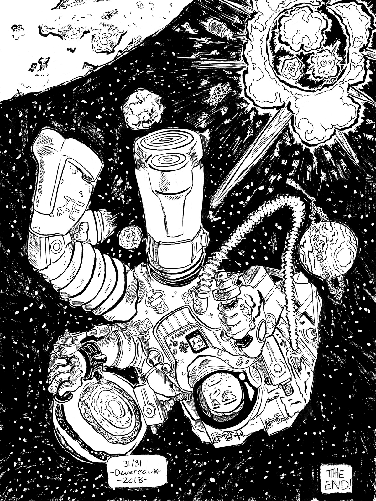 inktober 2018 Space  astronauts cosmic