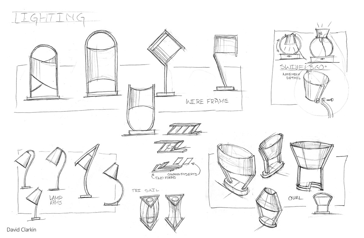 sketching chair concept Drawing  glass lights