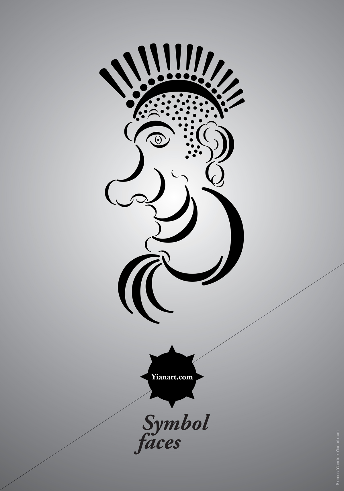 art design digital design black and white b&w poster prints Icon vector symbols Symbol Faces