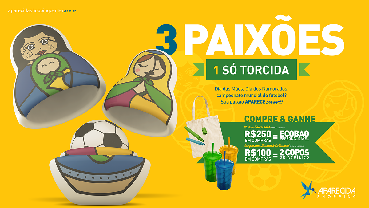 mother`s day world cup soccer valentine`s day Shopping mall Aparecida goiânia Promotional