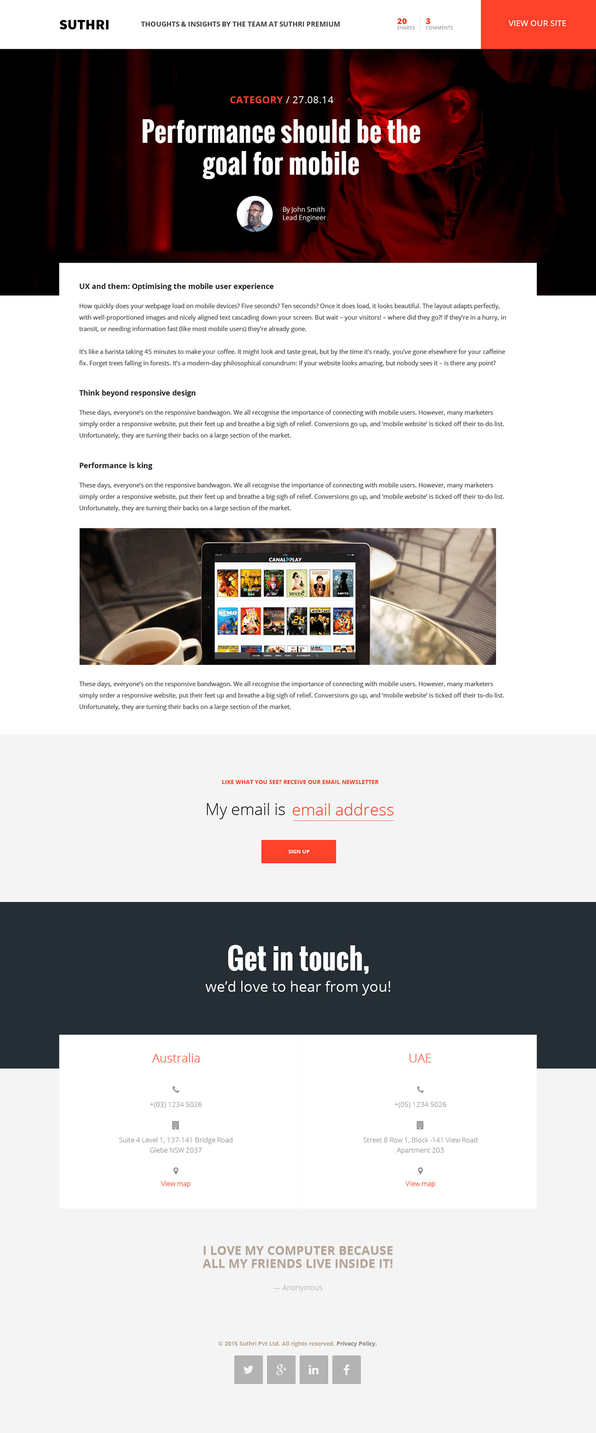UI ux free psd Theme Responsive Design onepage orange creative portfolio