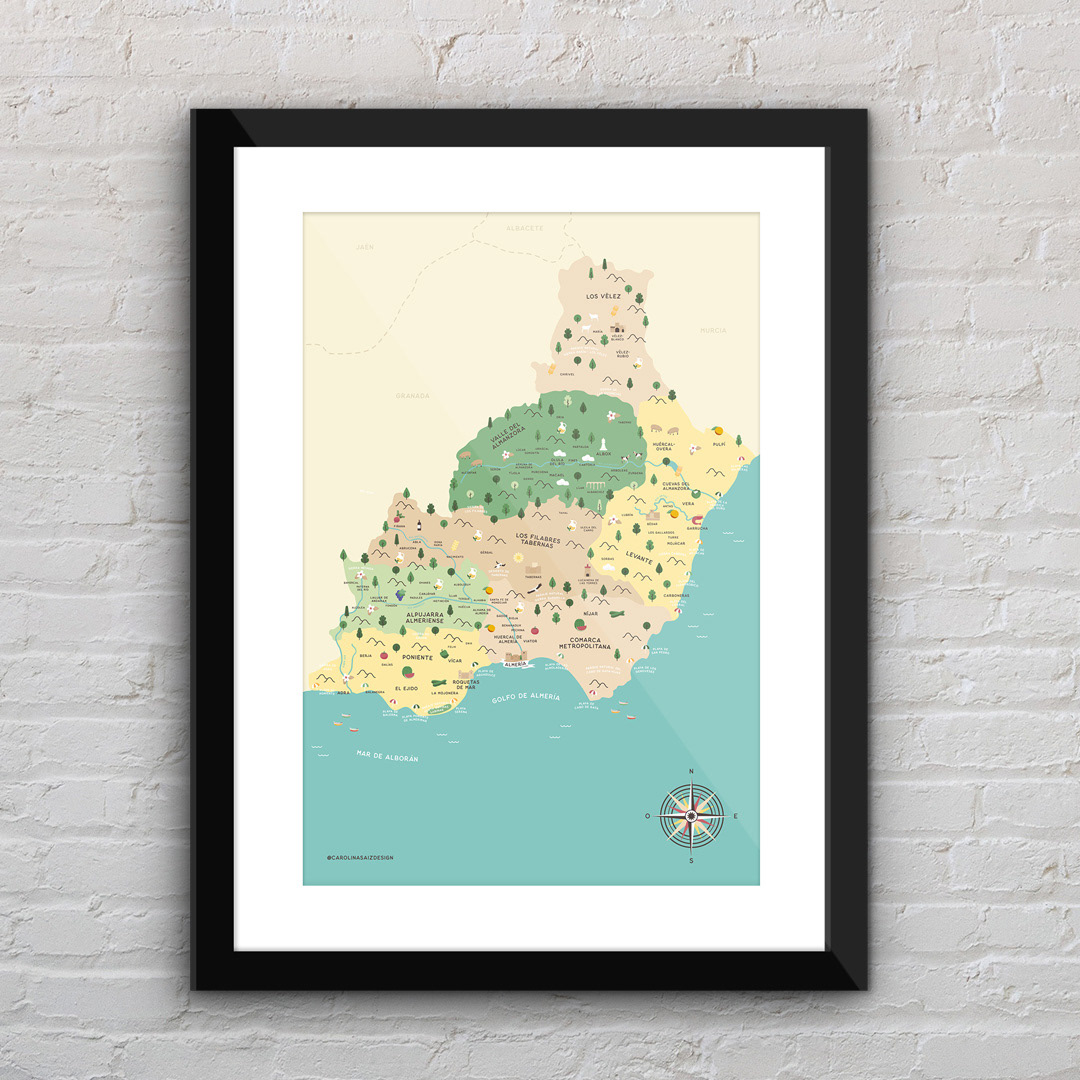 mapa map cartography Travel map design illustrated map andalucia ILLUSTRATION  artwork vector