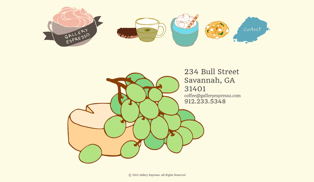 Coffee shop gallery espresso cute pastel Website digital