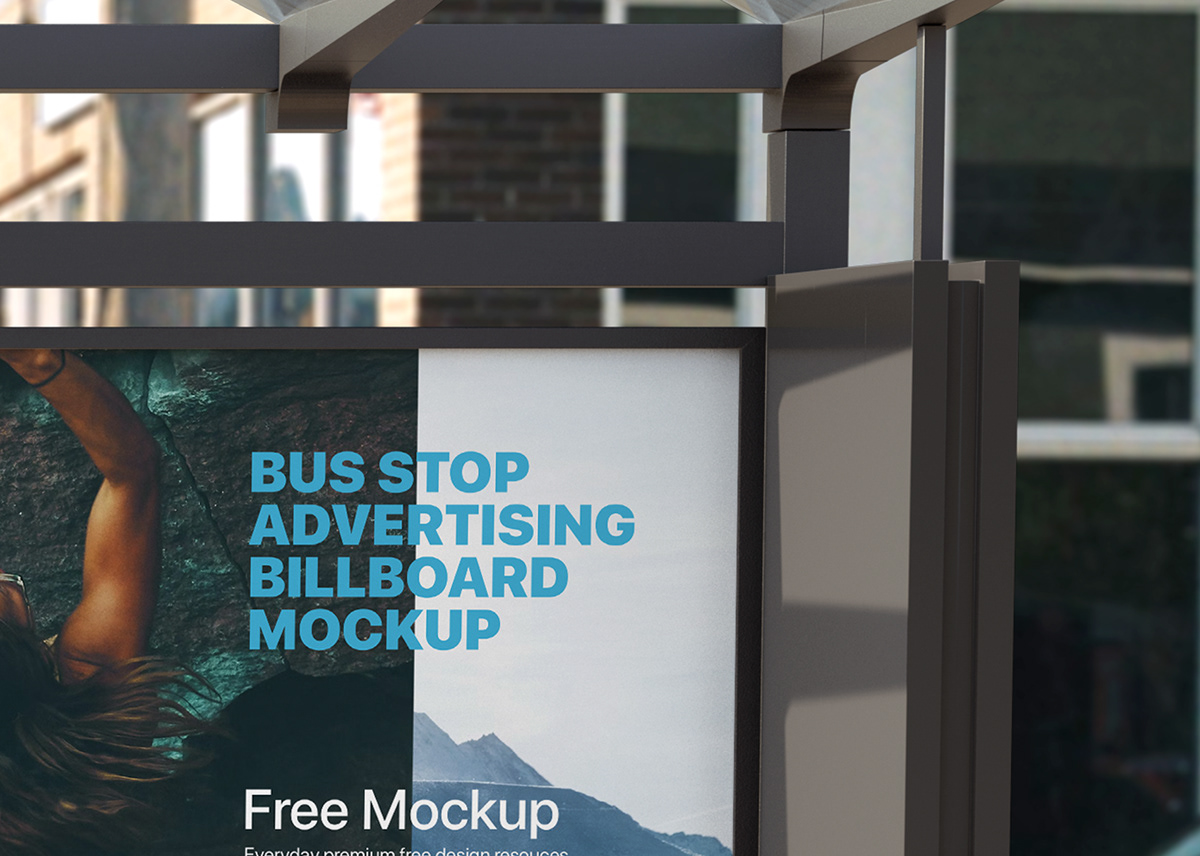 Advertising  billboard branding  bus station bus stop design free mockup  horizontal Outdoor print