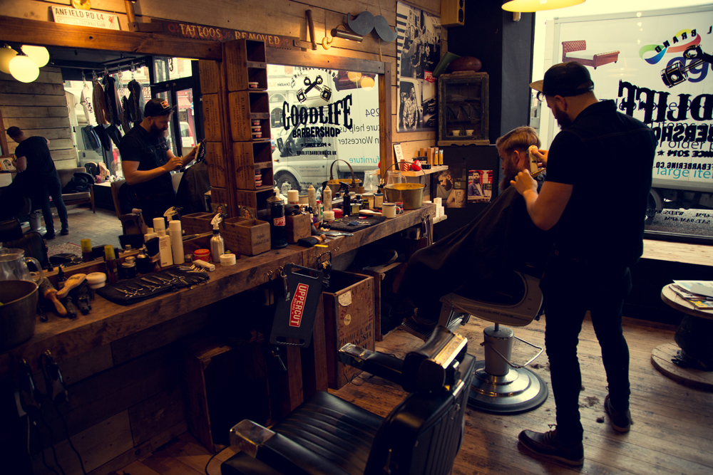 hair barber shop fascia products tshirt store business cards Clothing uniform