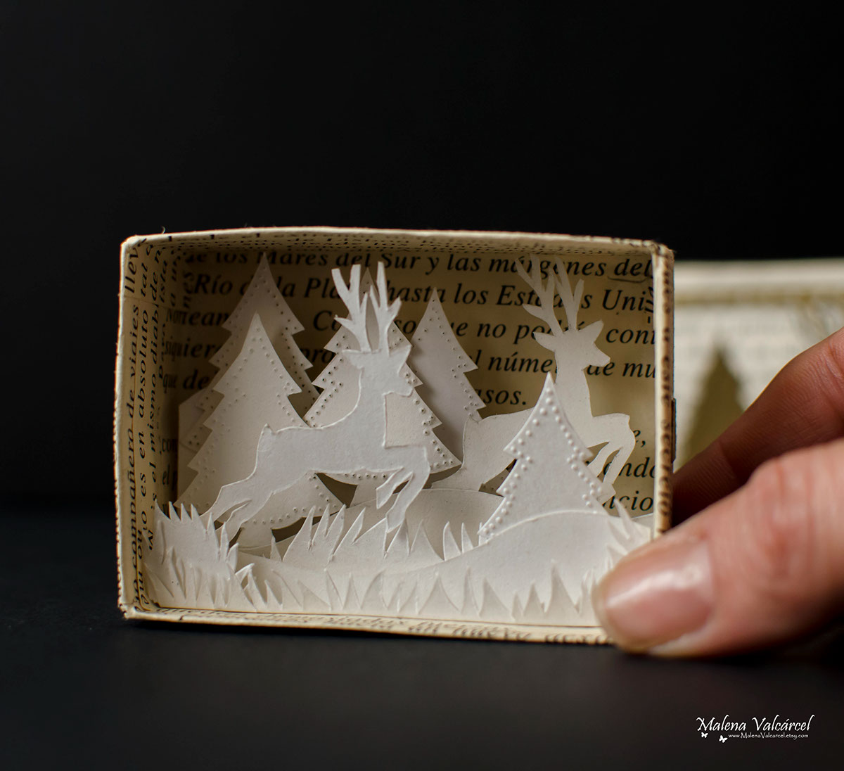 matchbox art paper christmas paper art paper art spain sculpture Diorama paper diorama art with paper matchbox diorama Miniature Arte con Papel papel Malena Valcarcel