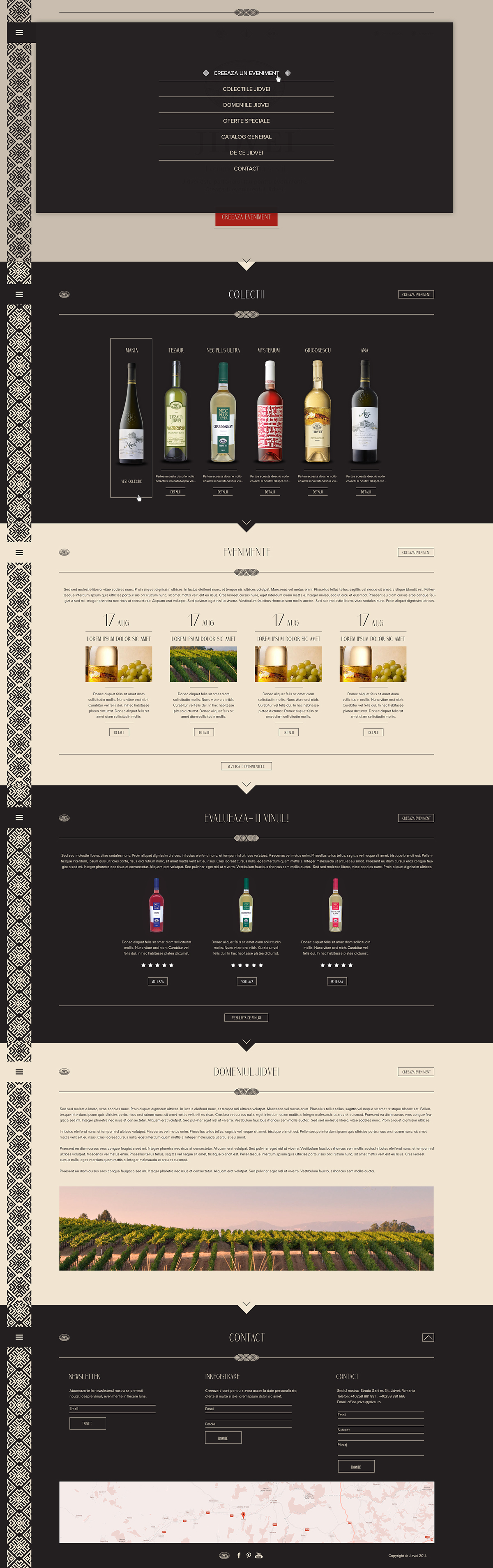 User Interfate UI Webdesign wine winery clean