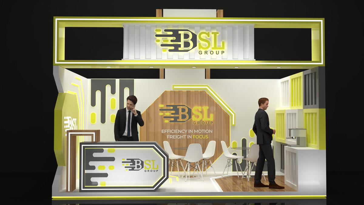 3d modeling 3ds max booth design exhibition stand 3D Render vray