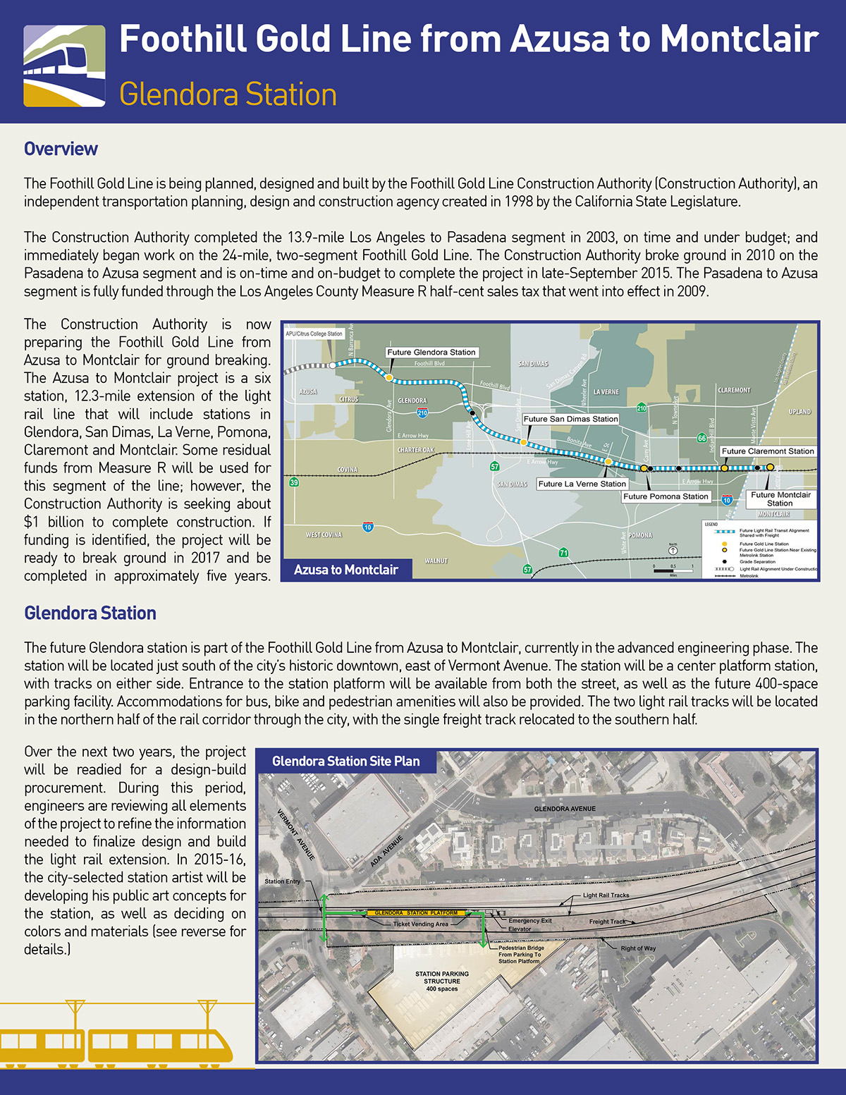 Foothill gold line Collateral newsletter fact sheet