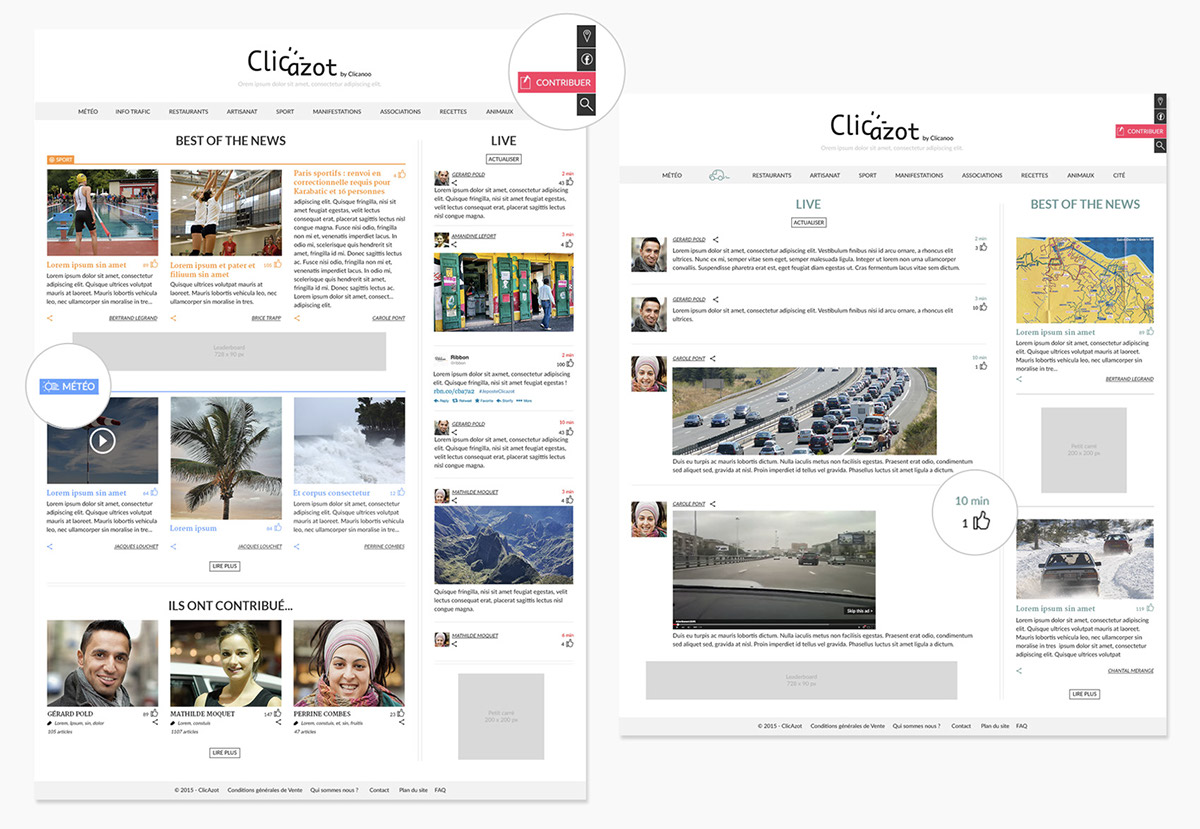 newspaper Webdesign UI ux mobile Responsive Icon color article profile