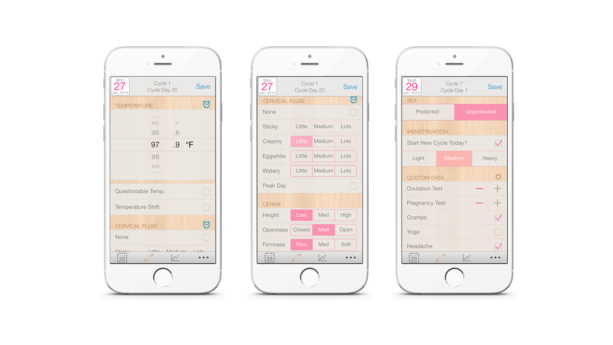 ux UI information architecture  iOS design mobile app design Women's health fertility Interaction design 