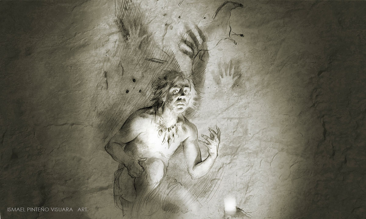 Southern Art prehistoric homo sapiens neanderthal scientific drawings  caveman