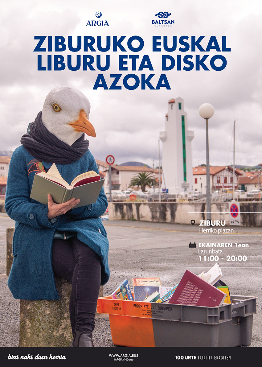 Ziburu liburu azoka Argia baltsan poster ciboure book photo seagull