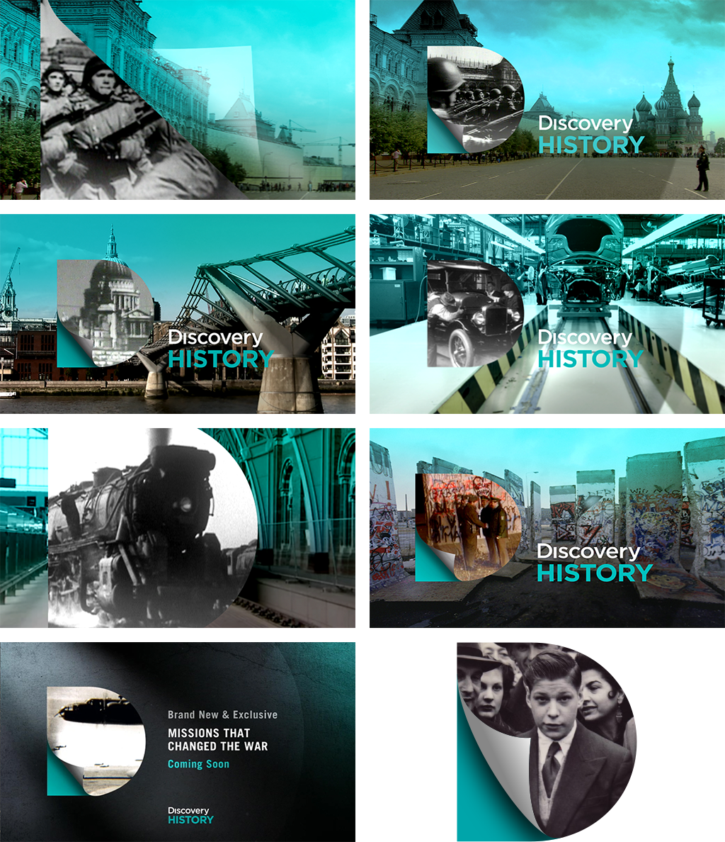Adobe Portfolio discovery Discovery History page curl history st pauls Brooklyn Bridge red square berlin wall Idents bumpers logo turquoise pete graphics brand new