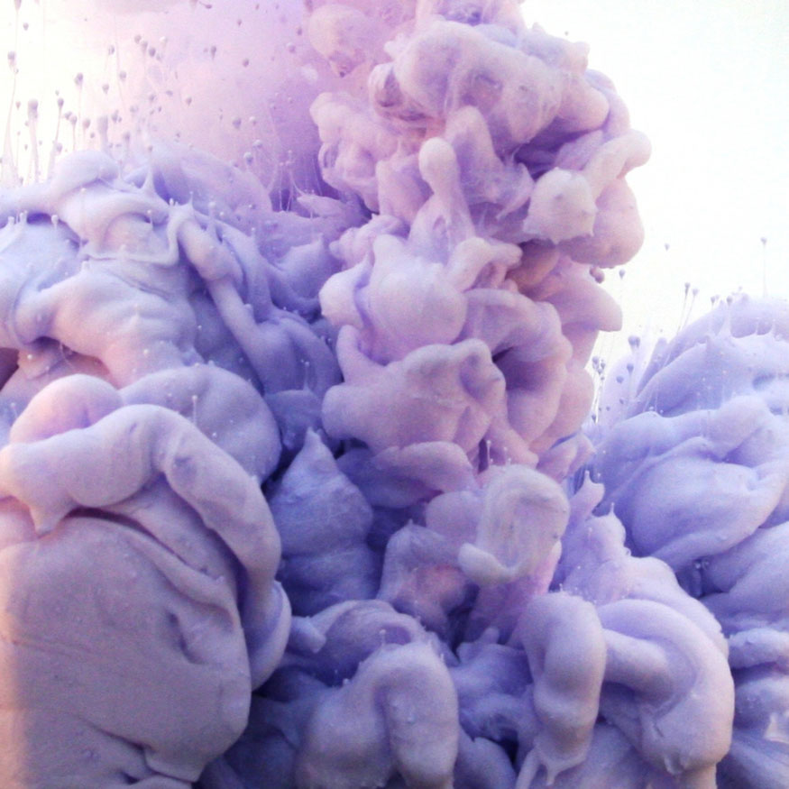 Liquid water pouring Pepto-Bismol milk strawberry syrup sunscreen purple