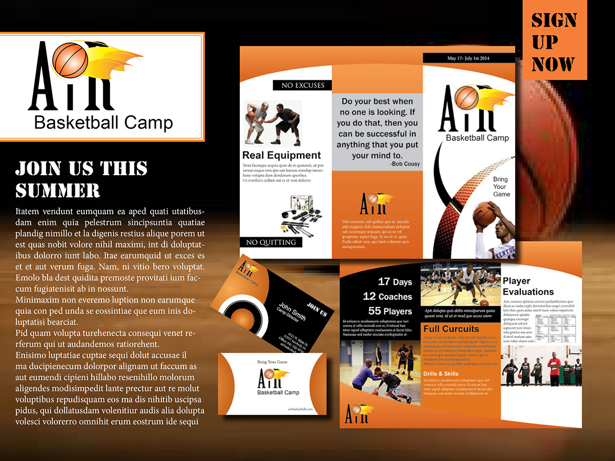 sports marketing brand campaign Brochure Designs Business Cards