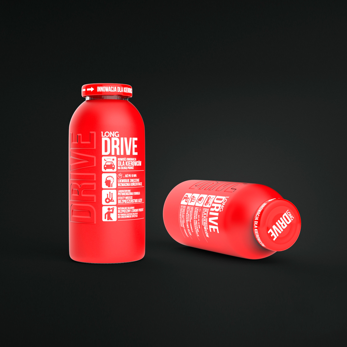 bottle design Packaging drink energy drink drive drivers long road trip