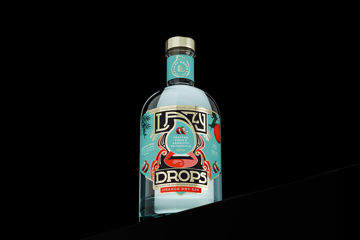 bottle drink alcohol Packaging visualization 3D 3D Rendering 3d modeling blender3d CGI