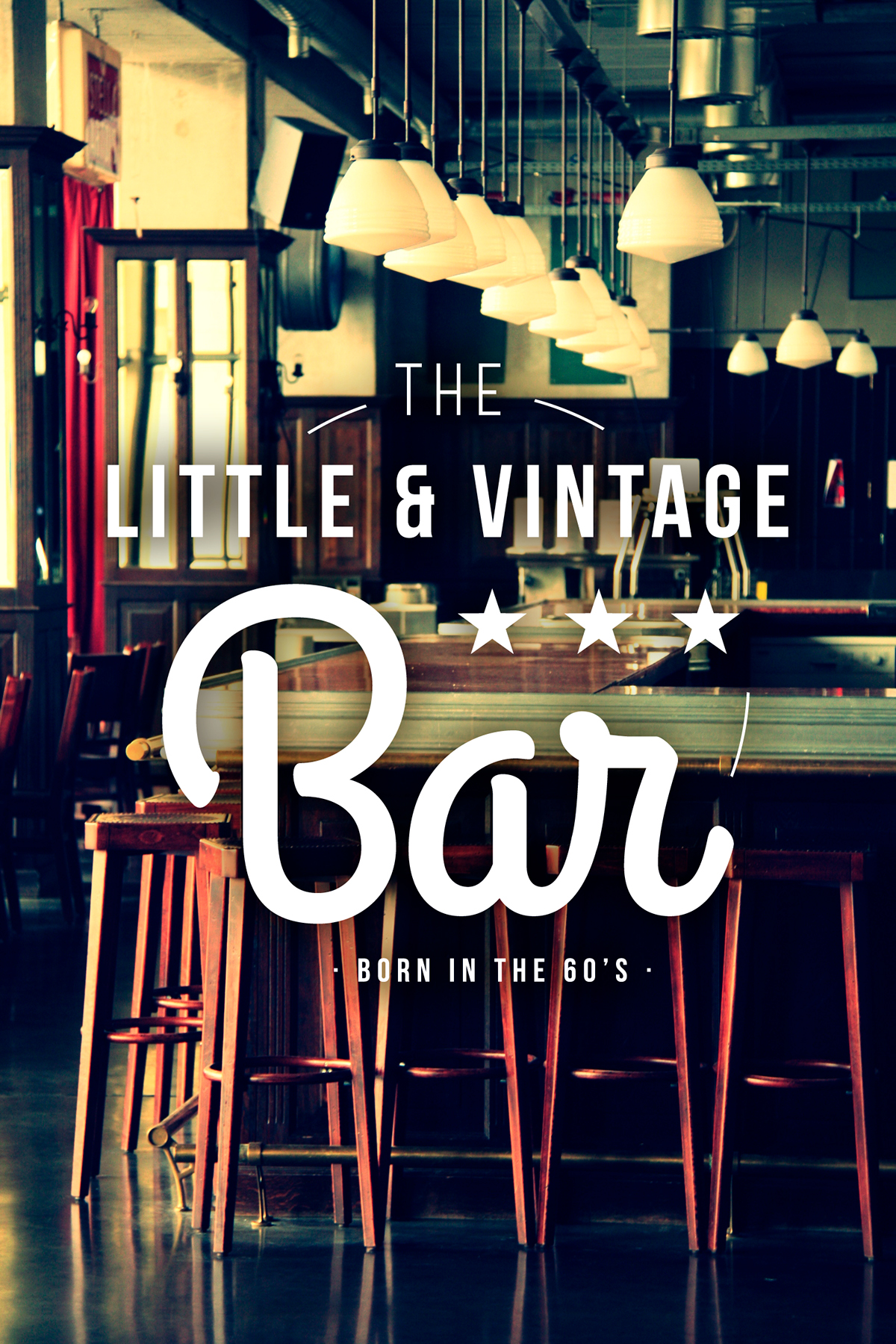 typo poster bar vintage little drink 60's old Classic