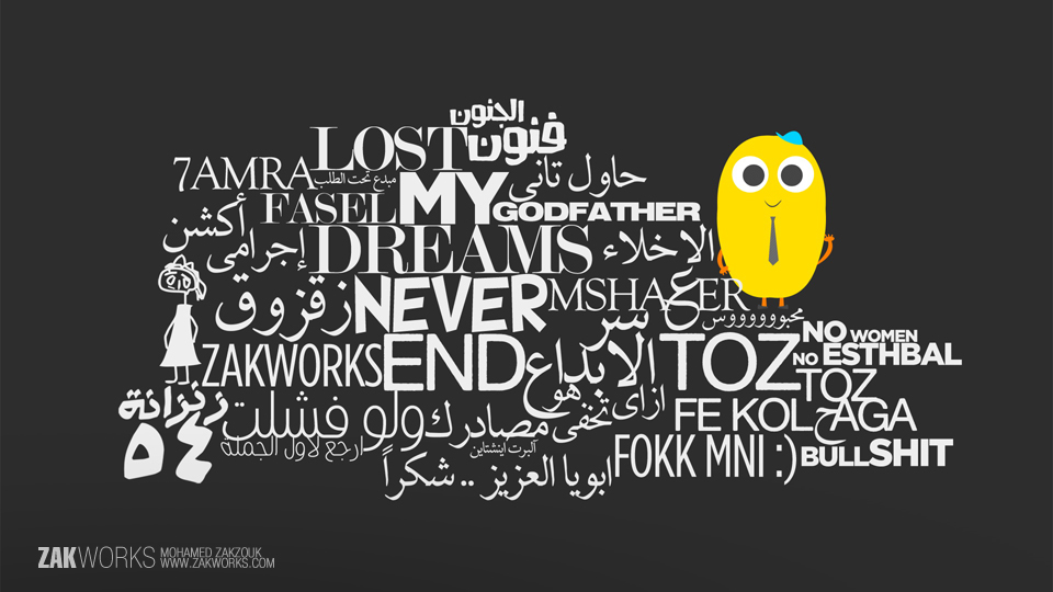 some typography desktop wallpaper inspiration cinema4d 3D zakworks zak works mohamed zakzouk