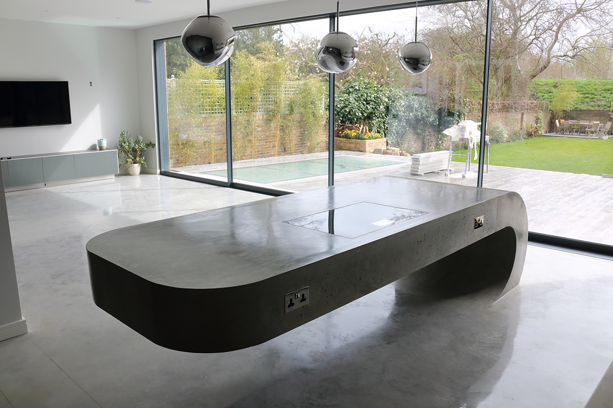 Cantilever polished concrete In situ cast priceless