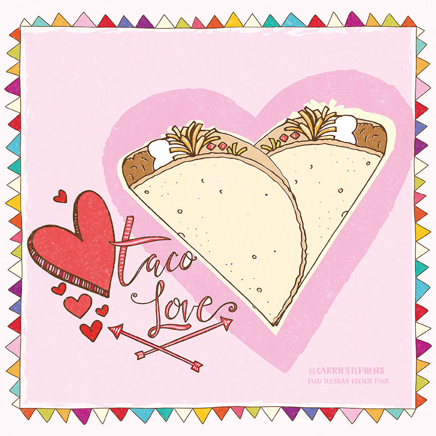 Hand Drawn Taco Tuesday, Mexican Food Clip Art Illustrations that will tick...