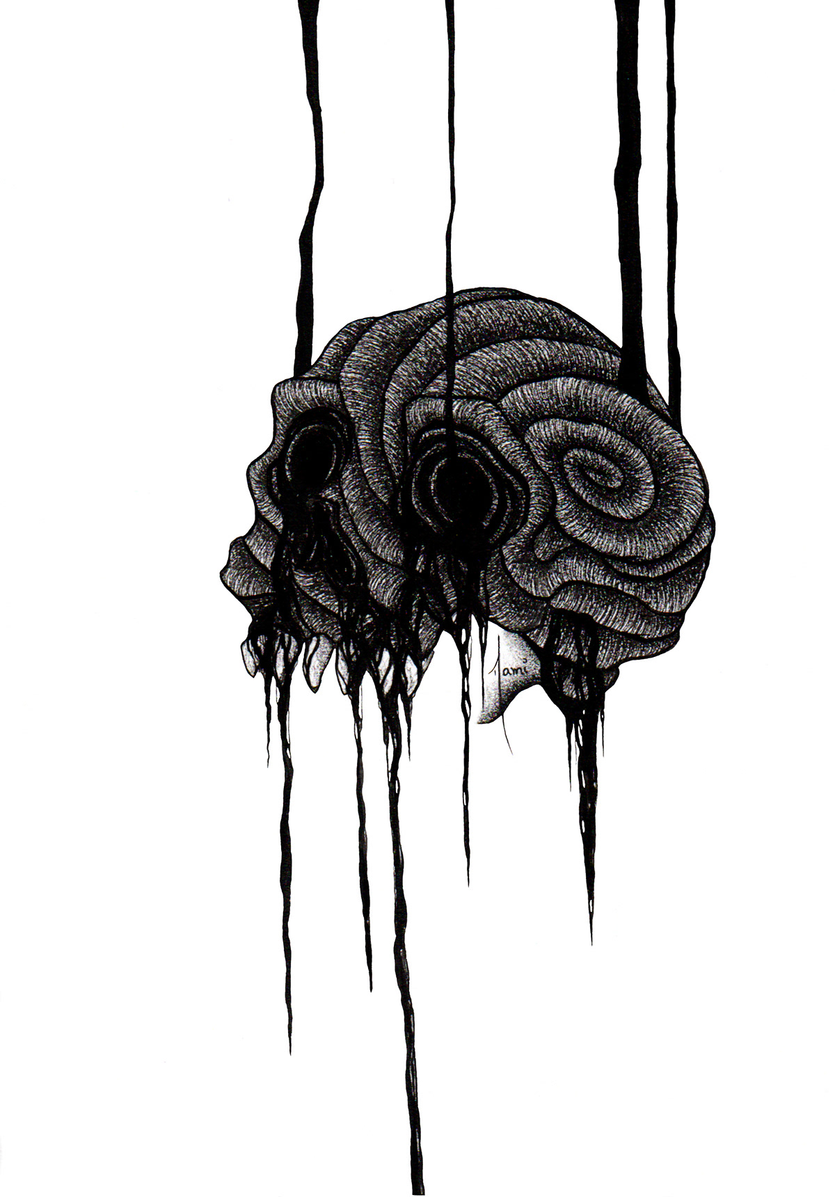 Pasta rpg Portifólio nanquim dark art black and white desenho Ilustração fanart ink