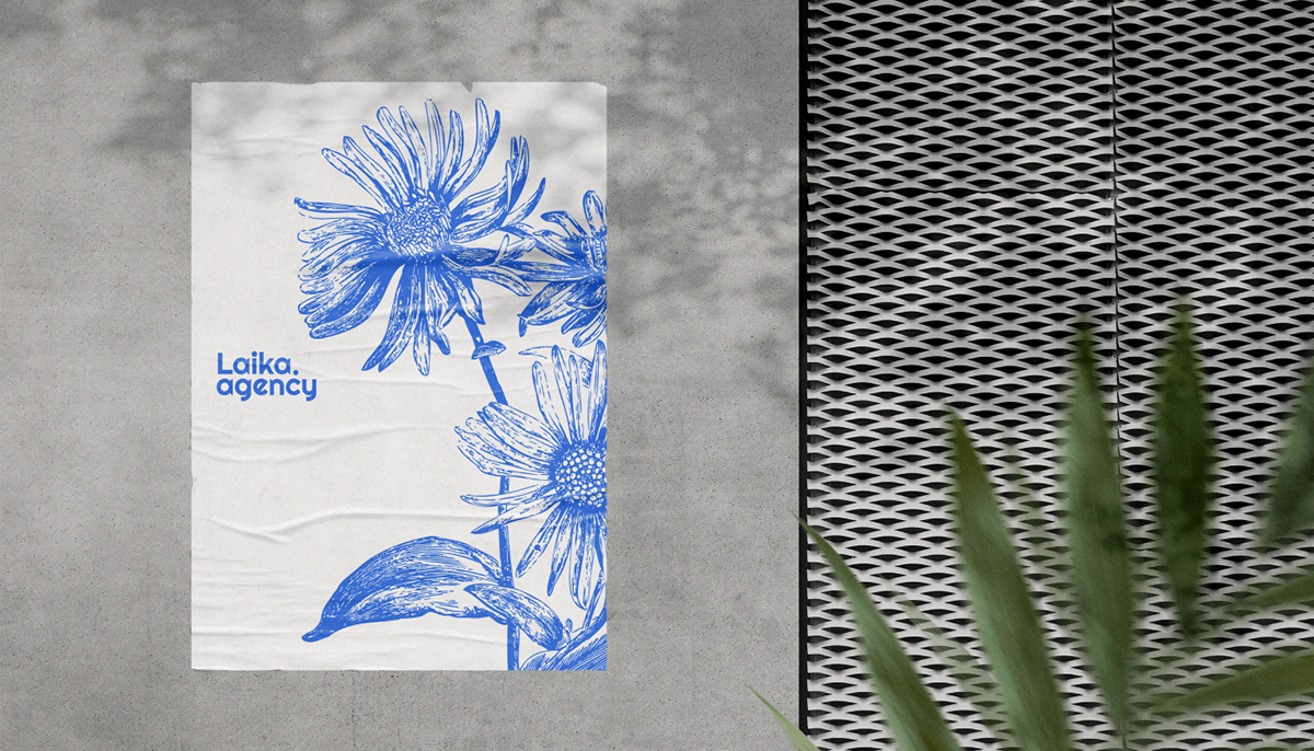 blue blue branding branding  Flowers identity LAIKA Laika agency self identity web design agency