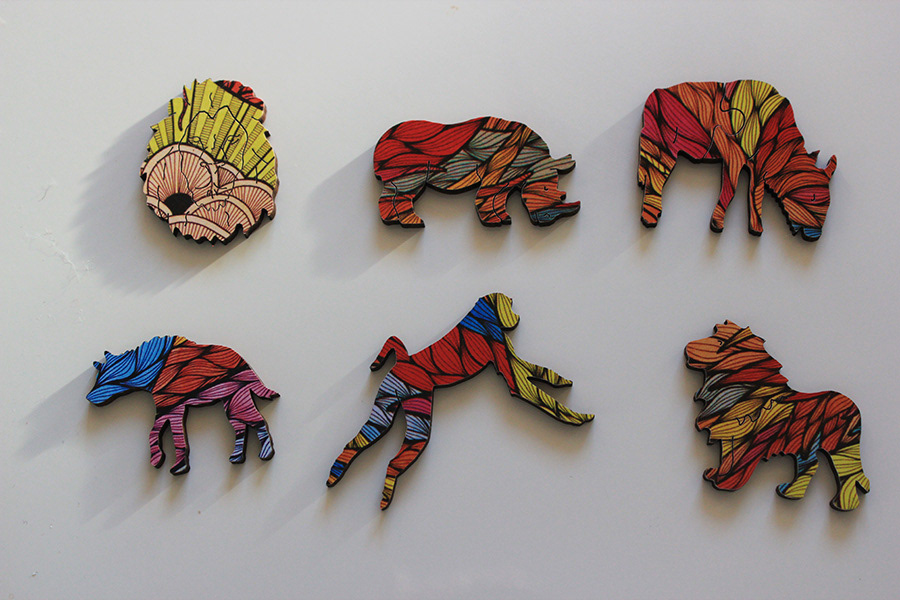 lion Jigsaw pattern hand drawn Colourful  animal