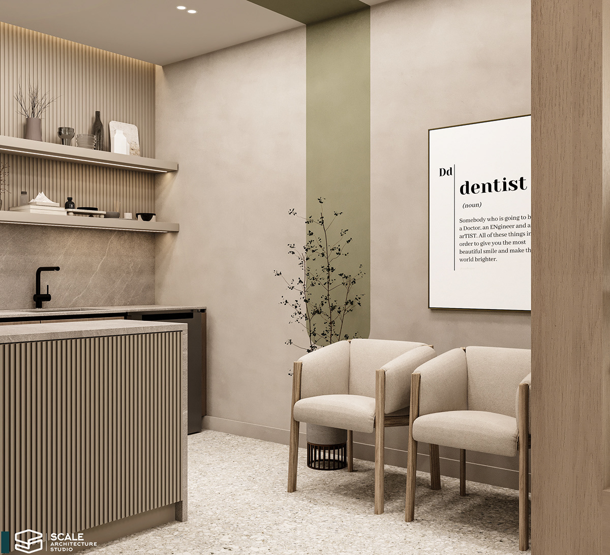 interior design  architecture Render visualization 3D modern corona dental dentist clinic