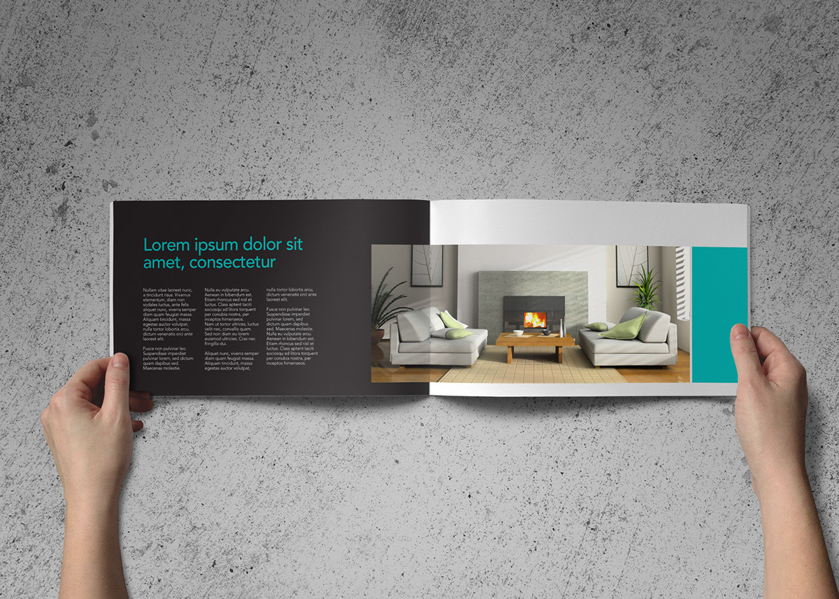 brochure  landscape Booklet company profile black and red Interior design home decoration