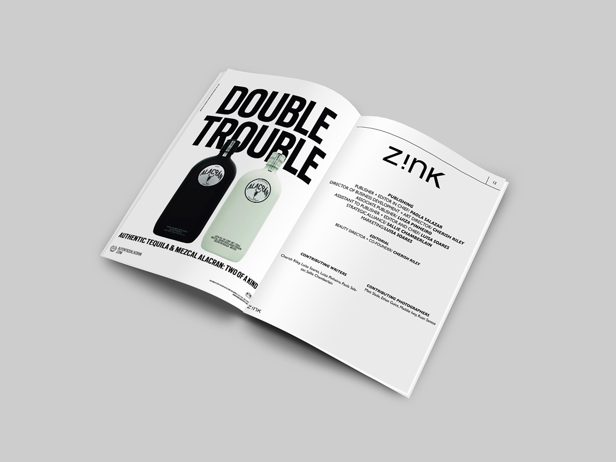 magazine mock Zink SCAD Project editorial