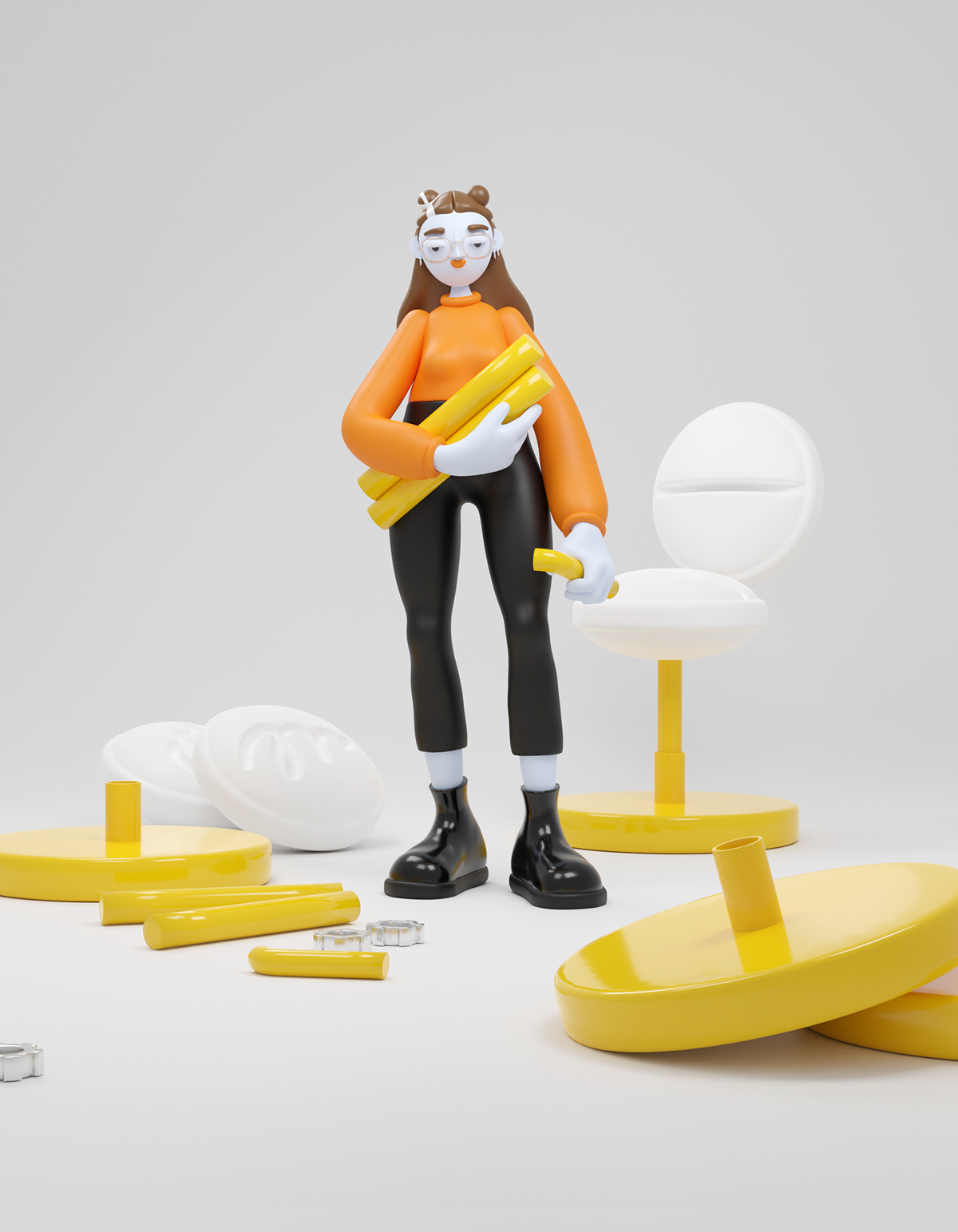 3D chair blender modeling CGI