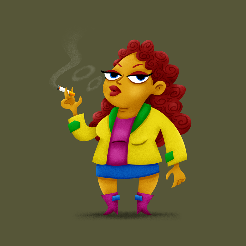 smoking Character sweeper cigarette
