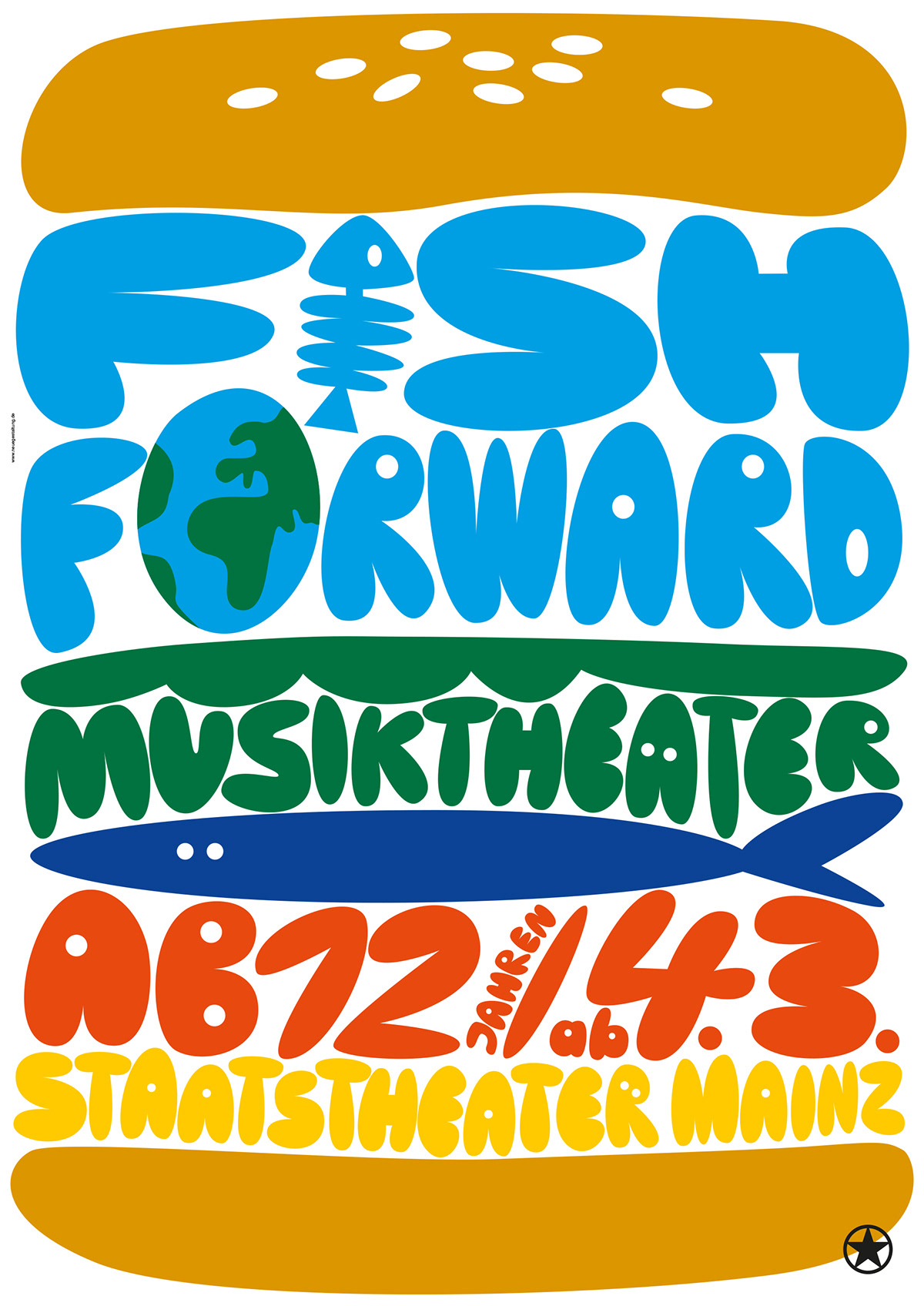 theater  posters typography   Poster Design adobe illustrator digital illustration burger fish dragon cake