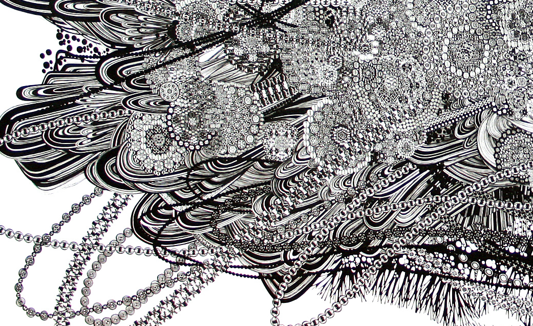 monochrome black pen ink Miniature technical pen Rotring patern pattern ILLUSTRATION  art