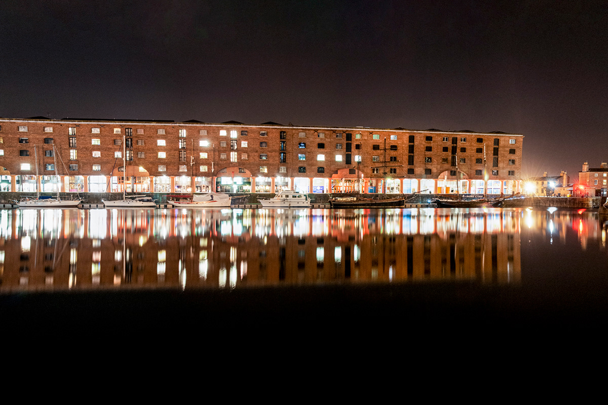 city docks Liverpool night panorama Photography  Urban